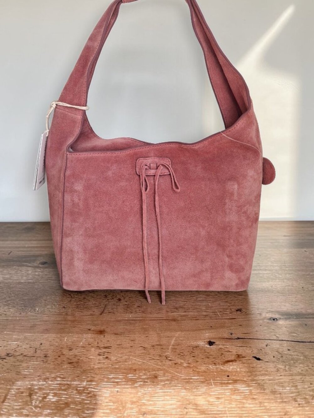 (New) Lucky Brand – Clem Suede Leather Hobo Shoulder Bag (Brick Dust)